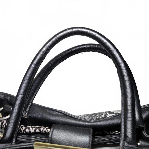 Steve Madden Women's Satchel Bag Black and White Snake Print - Picture 5 of 10